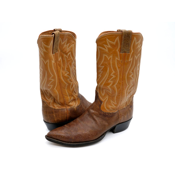 Justin Boots Other - Justin Cowboy Boots Mens 9.5 Brown Leather Exotic Pointed Toe Western 9035